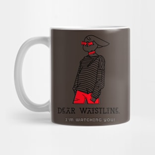 Dear Waistline - featuring urban girl in red sunglasses Mug